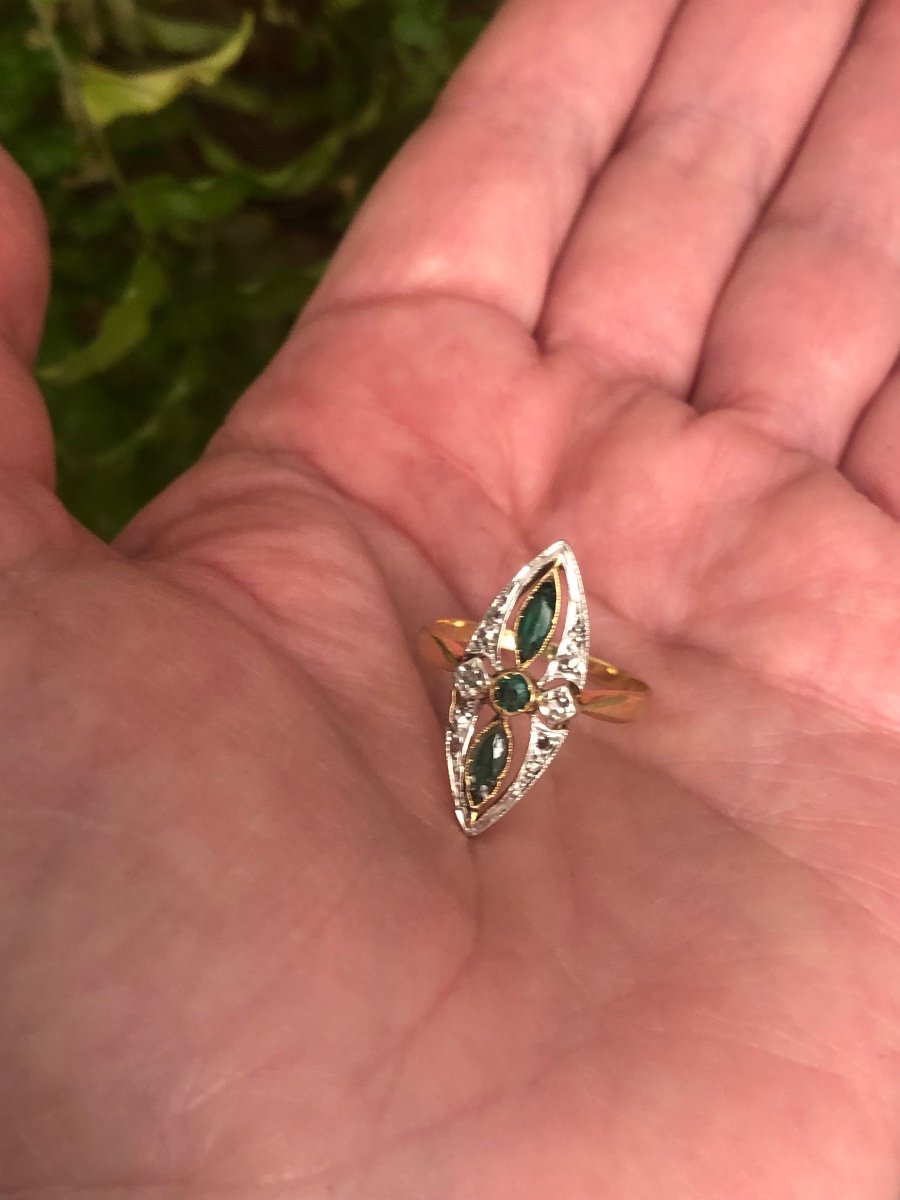 Bague Ancienne Or, Roses-photo-4