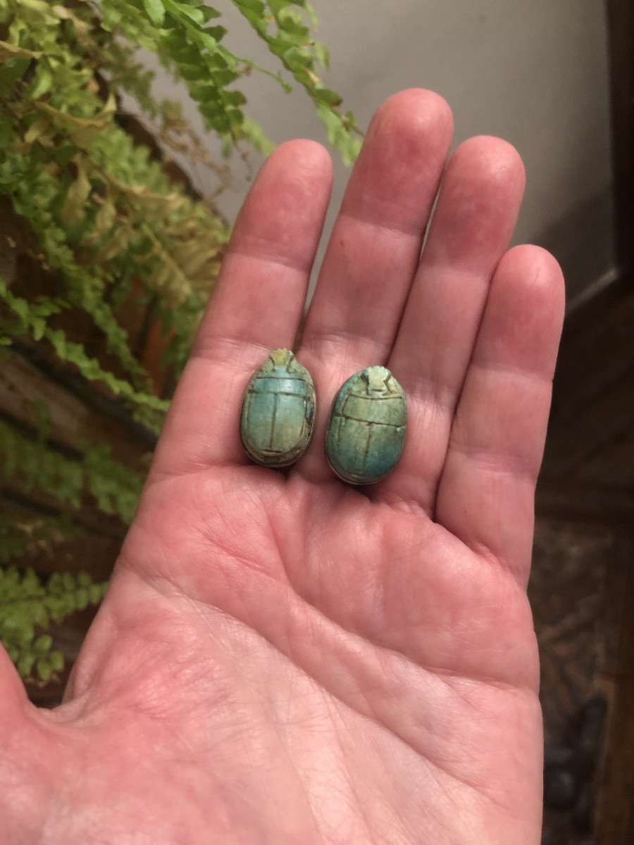Ceramic Scarab Clip-on Earrings -photo-4