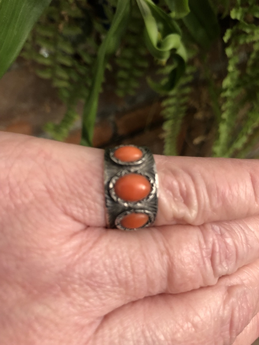 Bague  Argent  Corail -photo-1