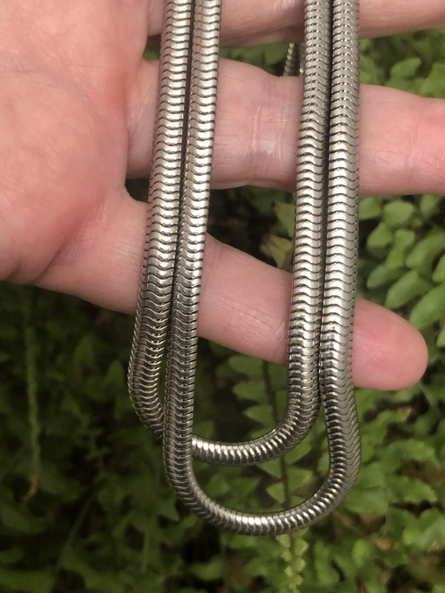 Chrome Snake Mesh Necklace -photo-1