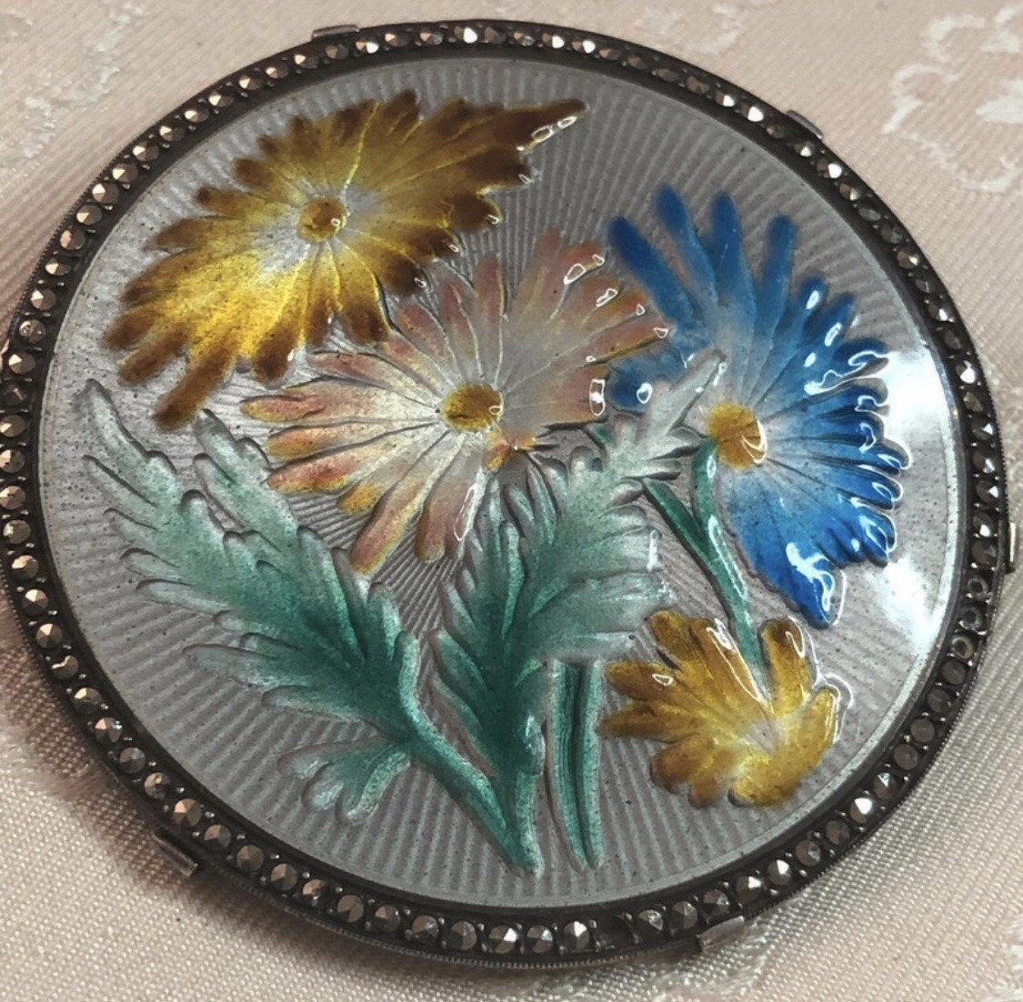 Broche  Art-Déco  email  vitrifié -photo-2
