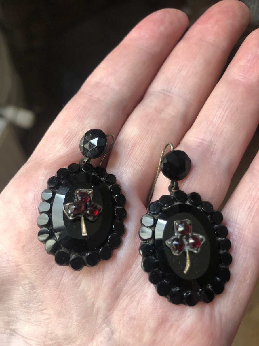 Boucles d’oreilles Jaïs 19ème-photo-4