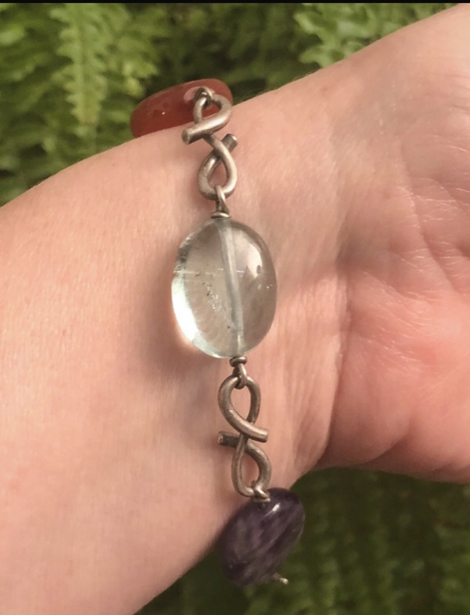 Bracelet  Vintage  argent / pierres  dures -photo-1