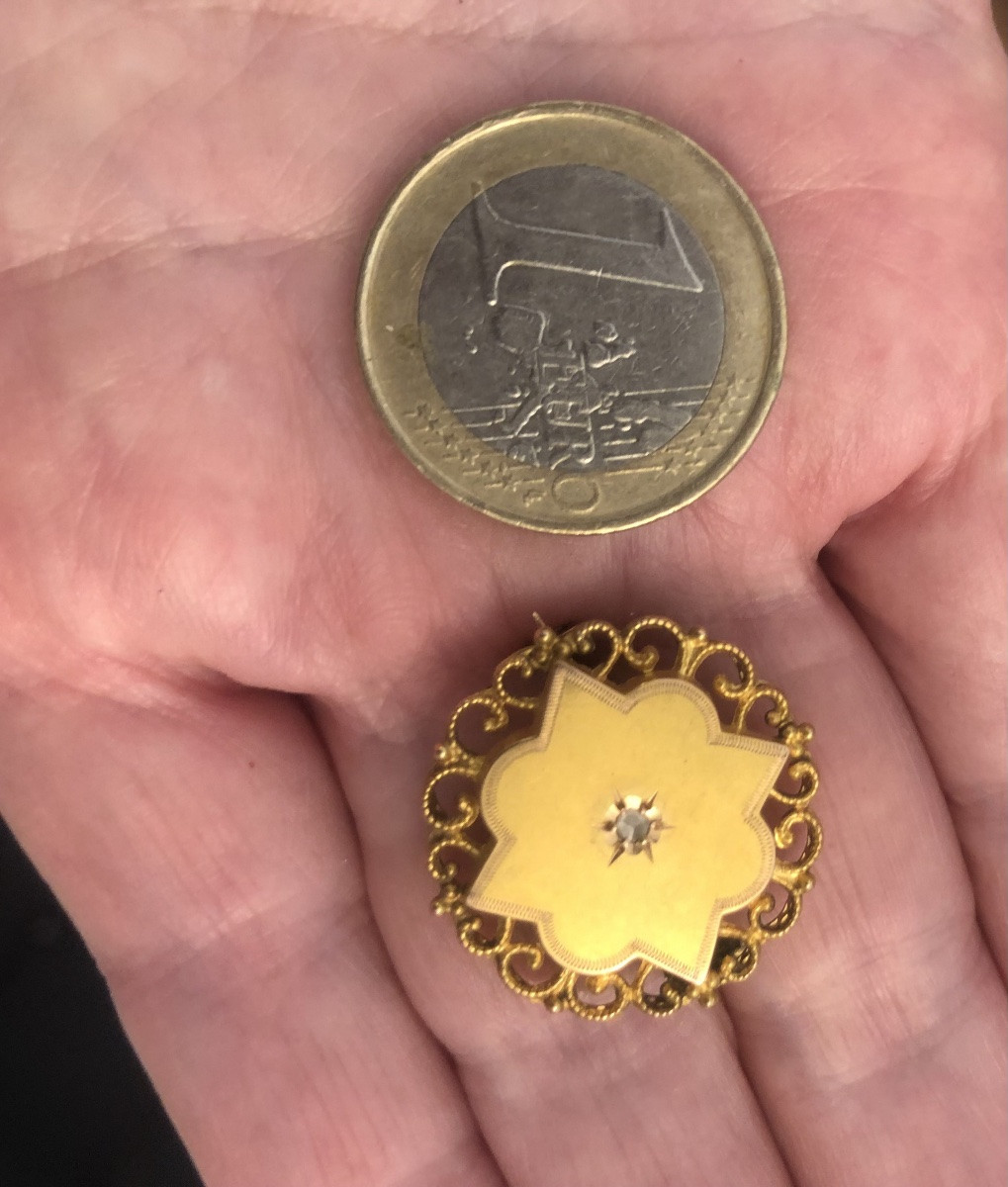 19th Century Gold/diamond Brooch -photo-4