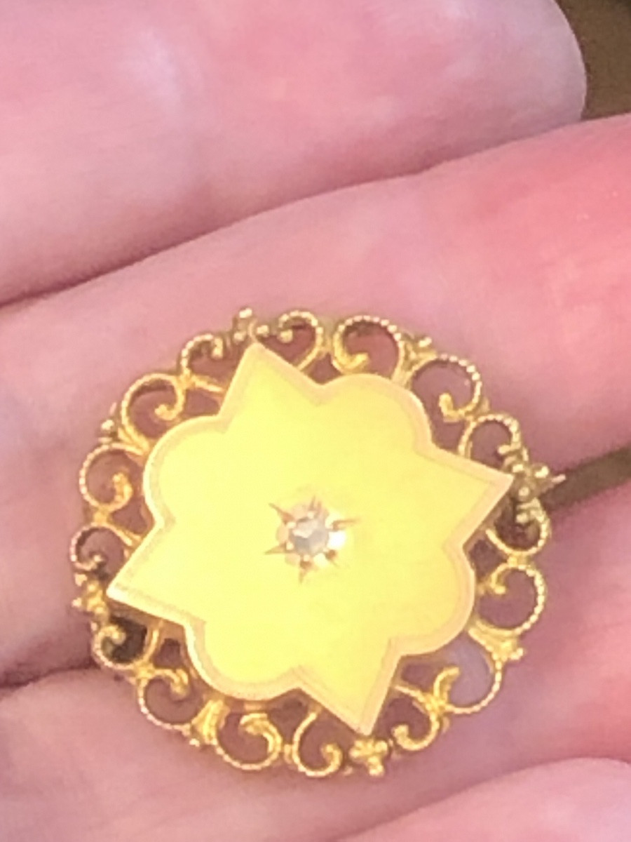 19th Century Gold/diamond Brooch -photo-2