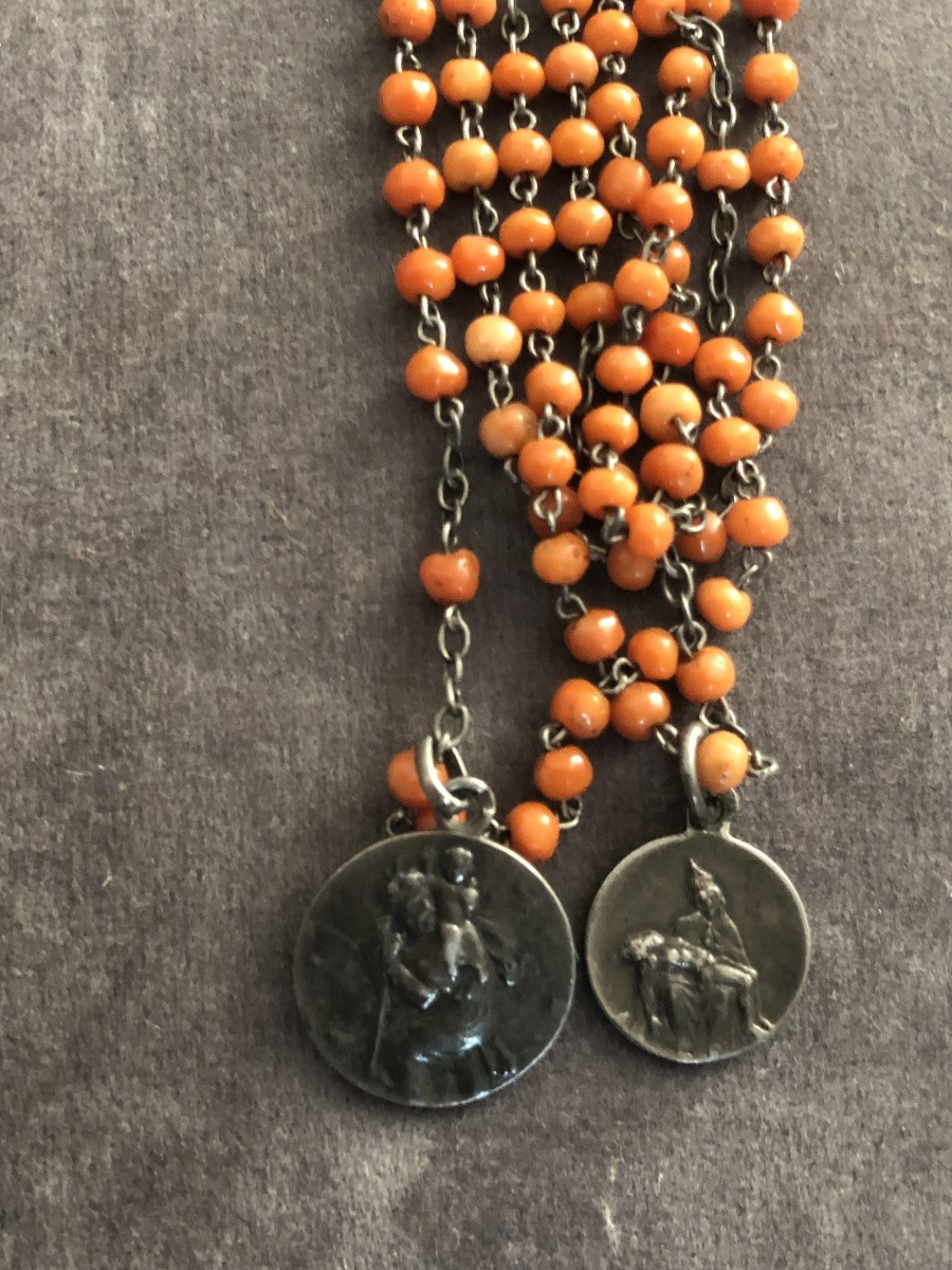 Long Coral Rosary-photo-3