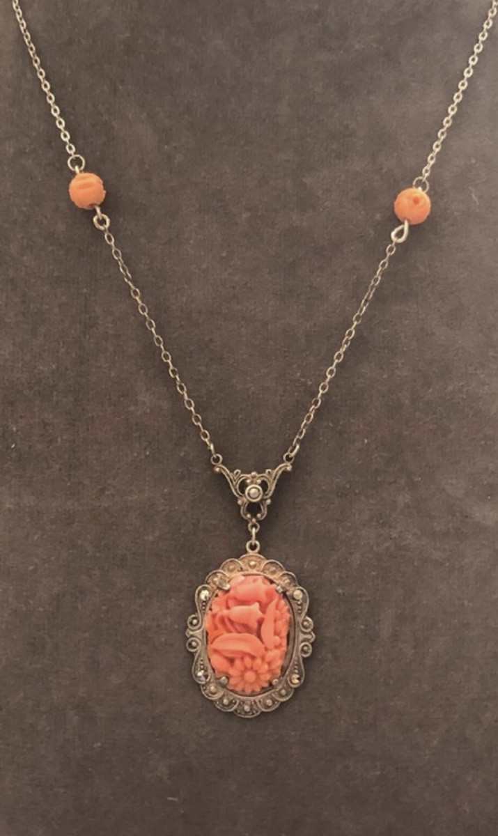 Collier Art-Déco argent / bakelite 