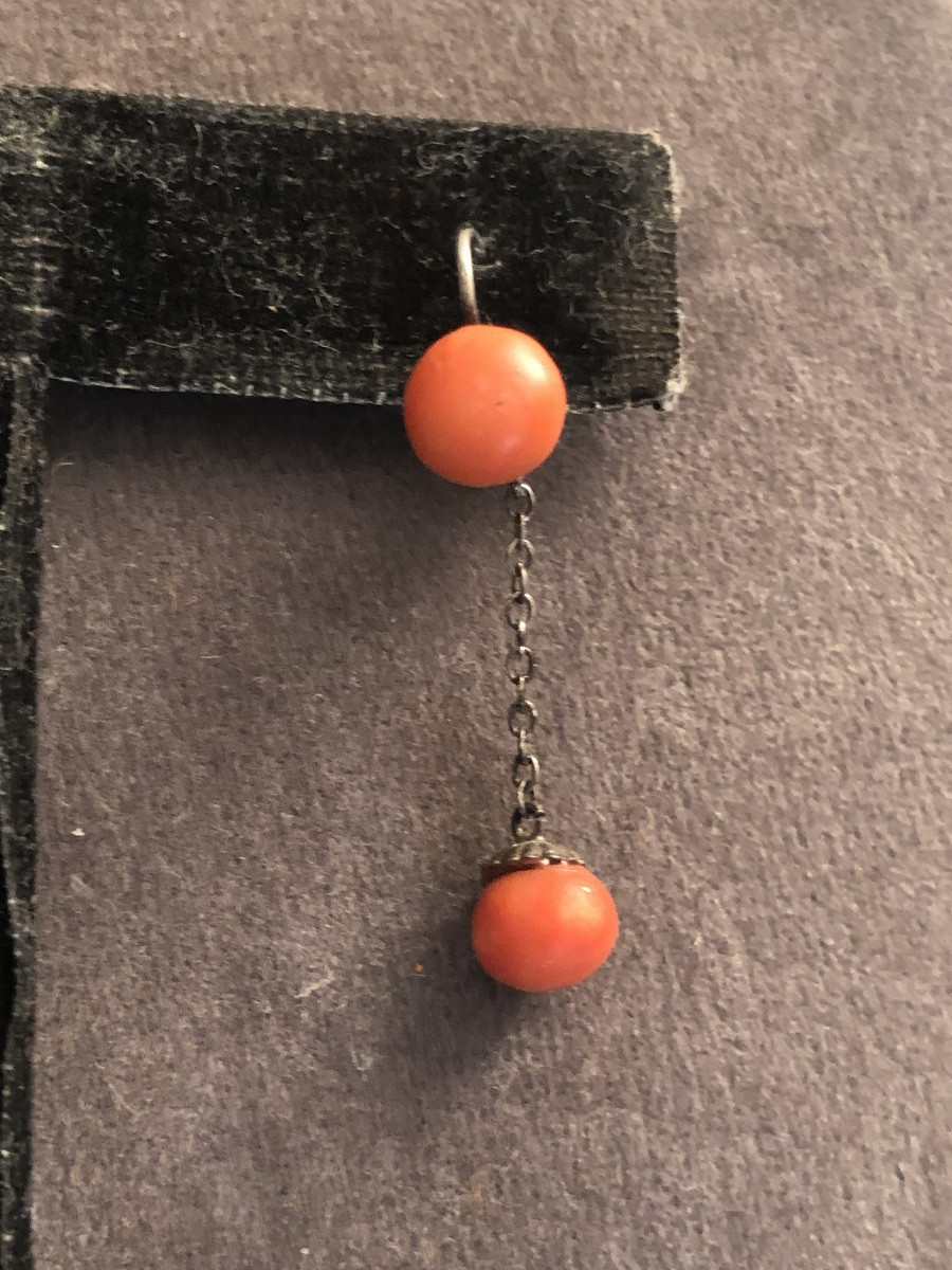 Boucles d’oreilles corail -photo-4