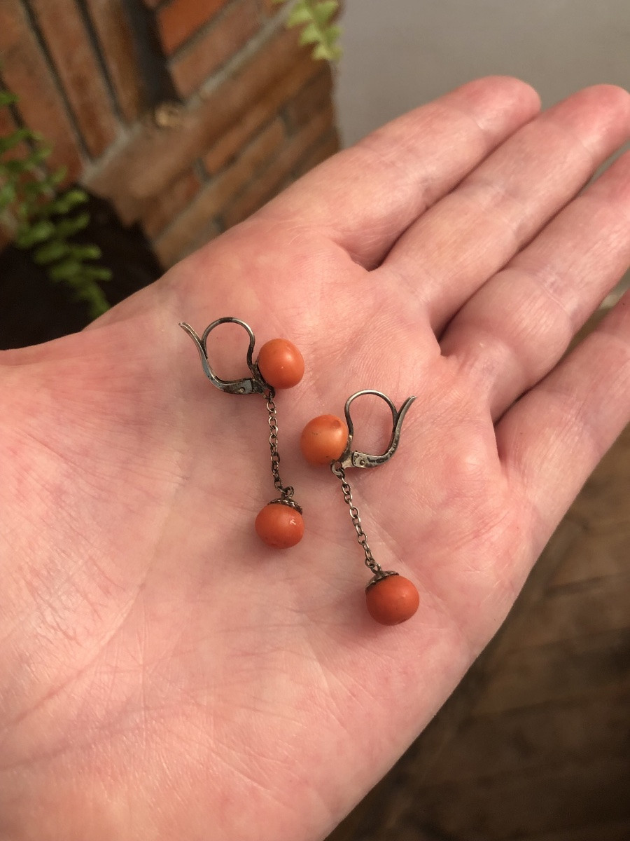 Boucles d’oreilles corail -photo-1