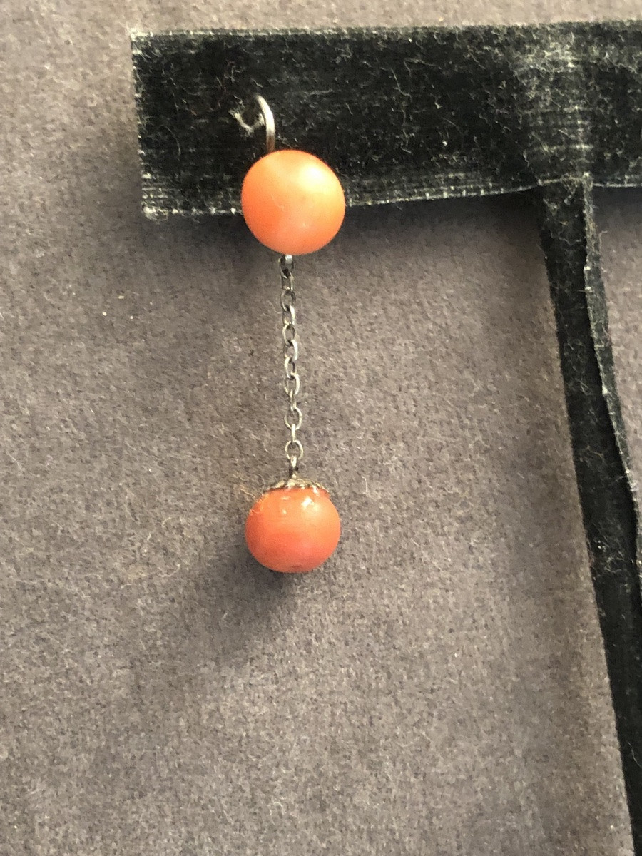 Boucles d’oreilles corail -photo-2