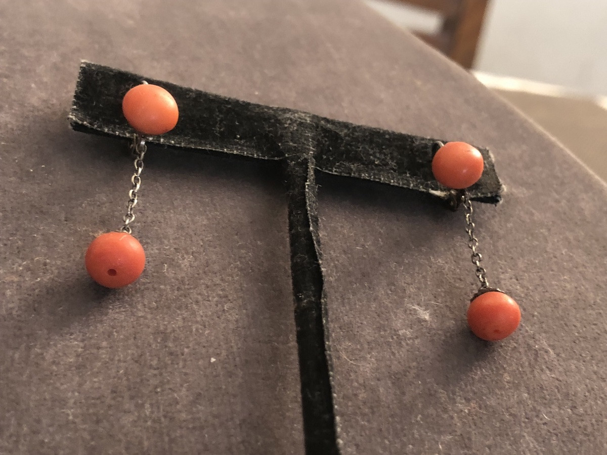 Boucles d’oreilles corail -photo-5