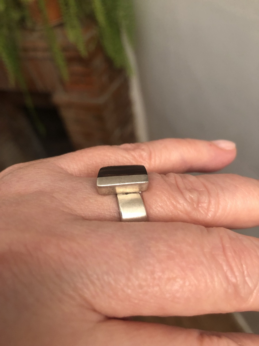 Bague moderniste argent -photo-2