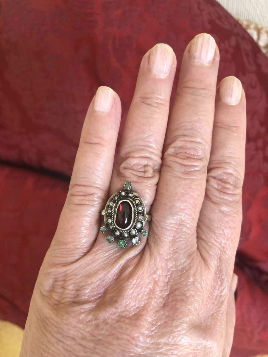 Antique Silver Ring Set With Stones -photo-2