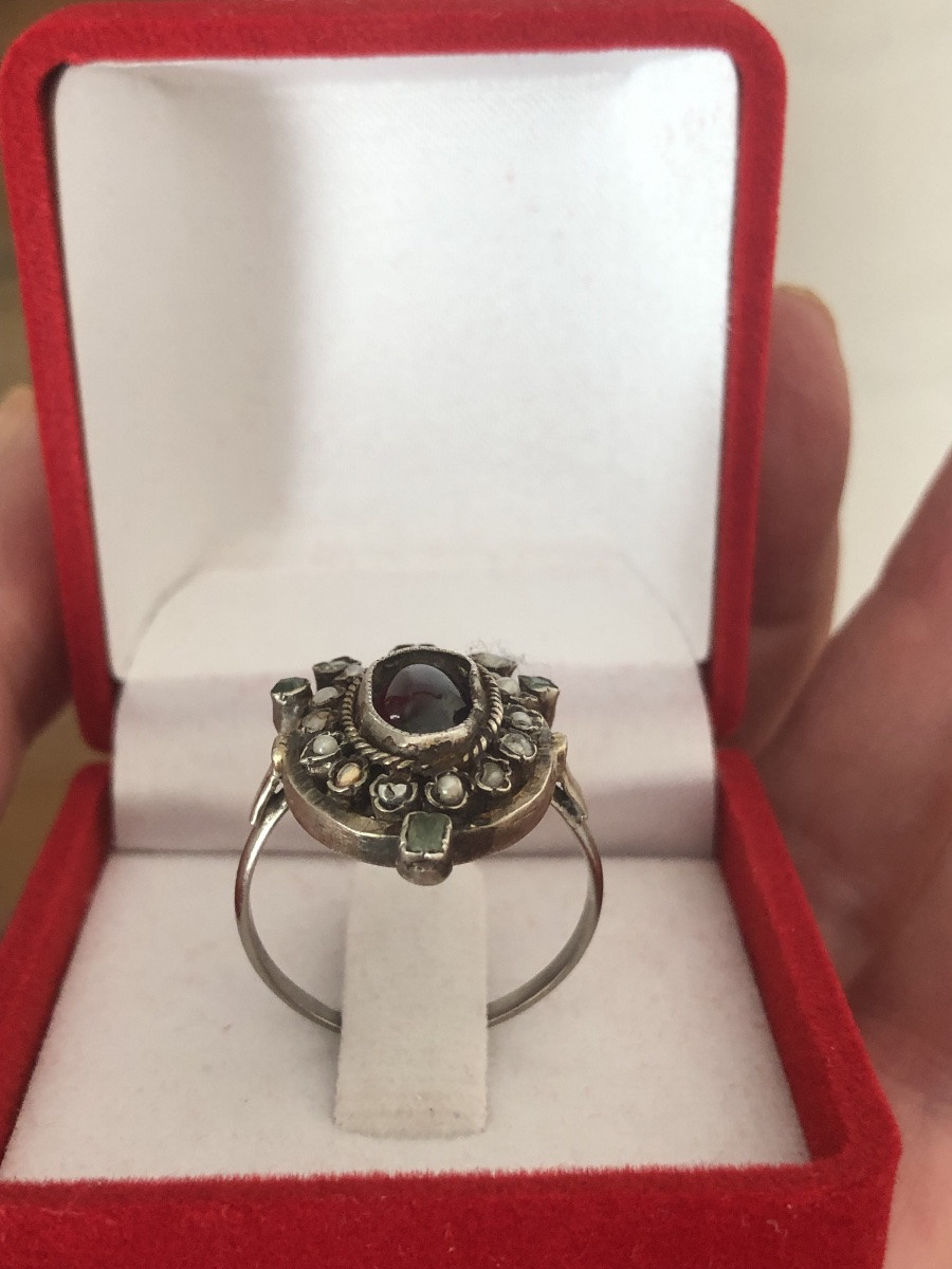 Antique Silver Ring Set With Stones -photo-4