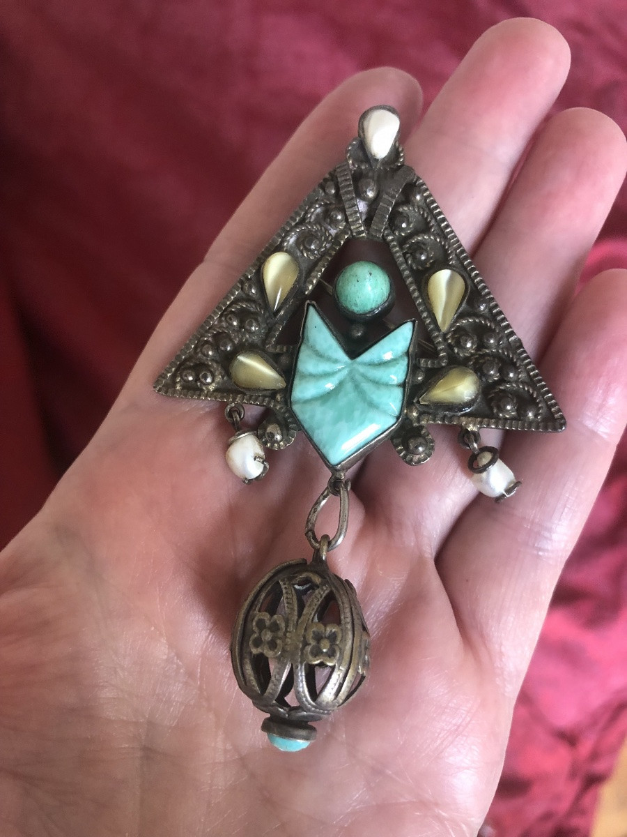 Broche argent egyptomanie -photo-2
