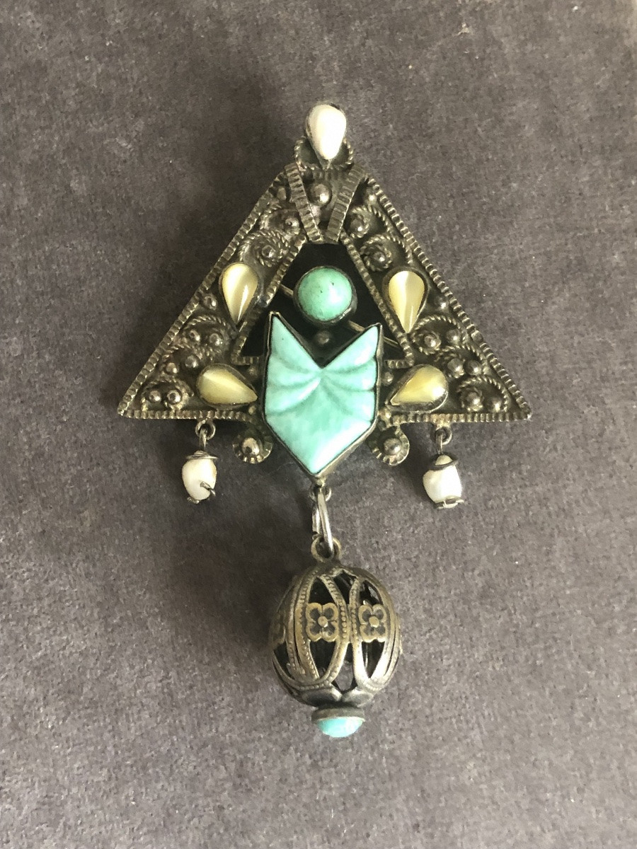 Broche argent egyptomanie -photo-2