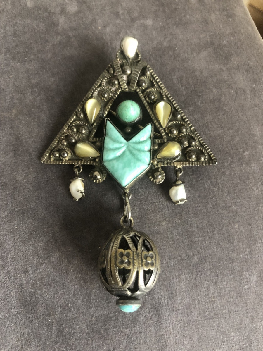 Broche argent egyptomanie -photo-4