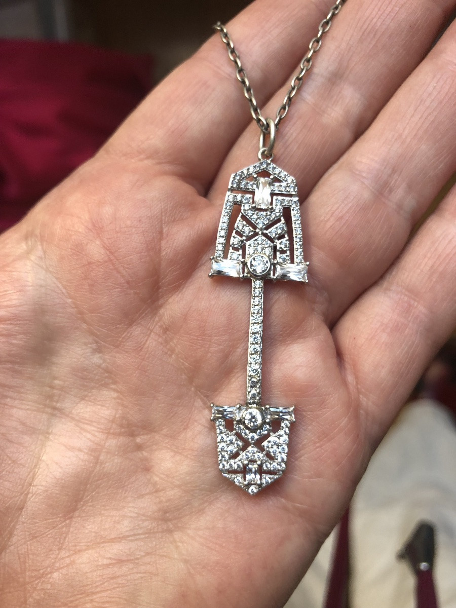 Pendentif argent / strass -photo-2
