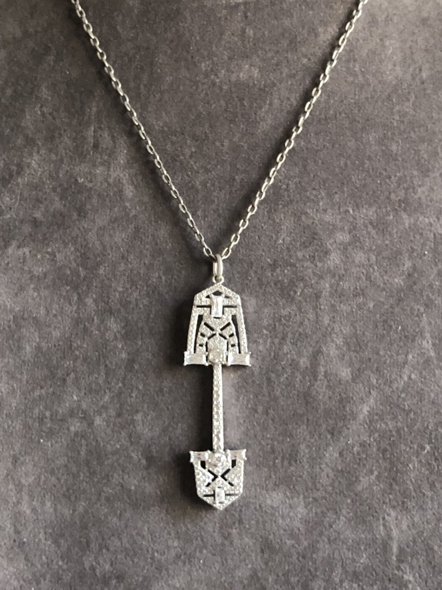 Pendentif argent / strass -photo-3