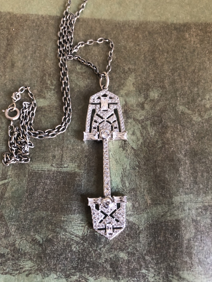Pendentif argent / strass -photo-4