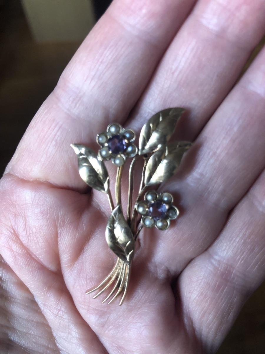 Broche or améthyste -photo-4