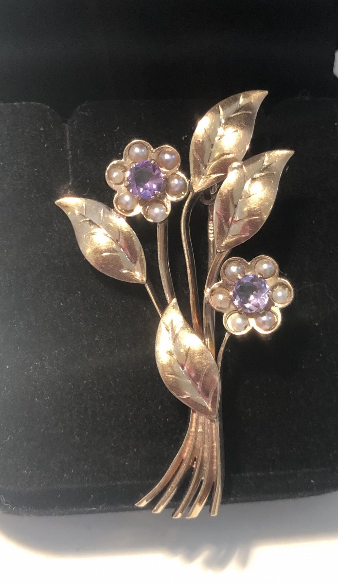 Broche or améthyste -photo-4