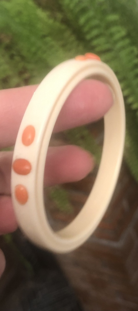 Art Deco Ivory/coral Bracelet-photo-4