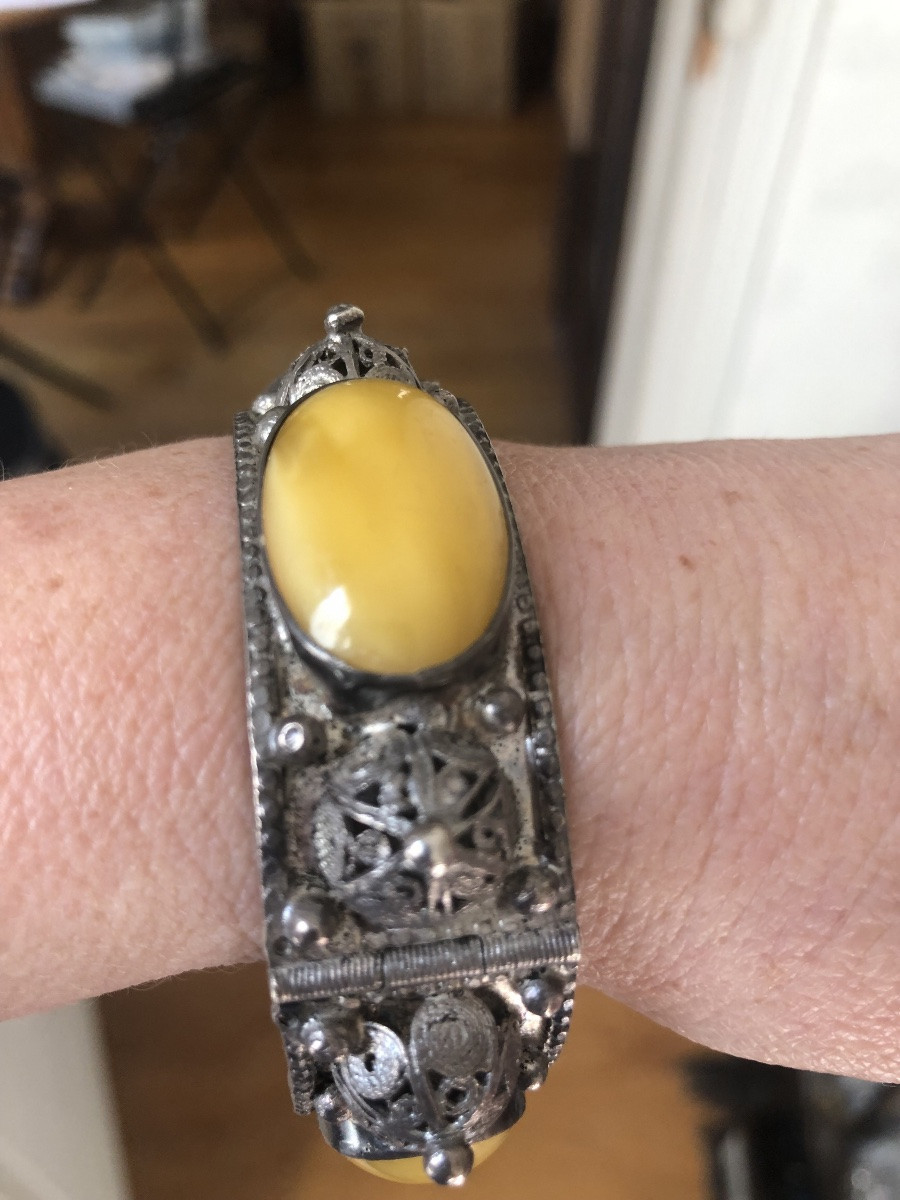 Bracelet ambre /argent -photo-2