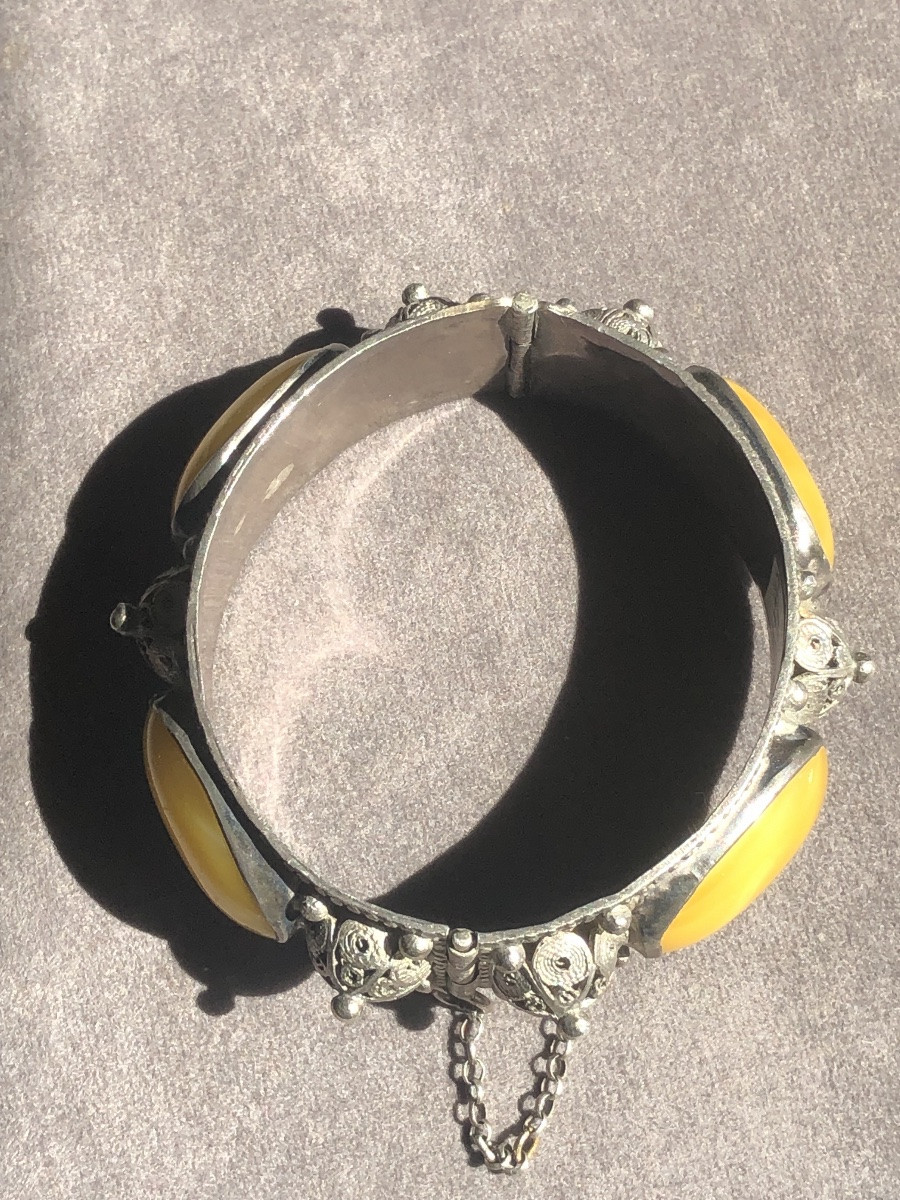 Bracelet ambre /argent -photo-4