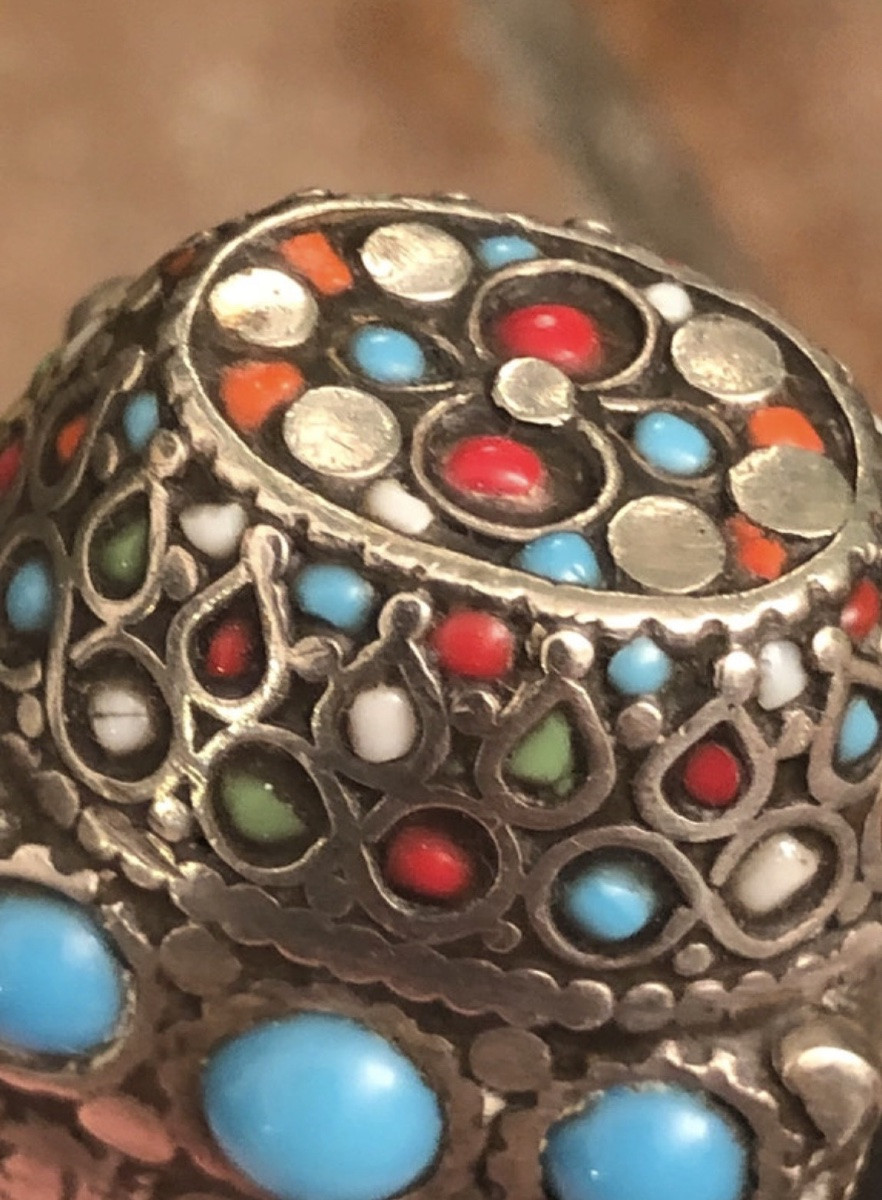 Large Ethnic Silver Ring -photo-2