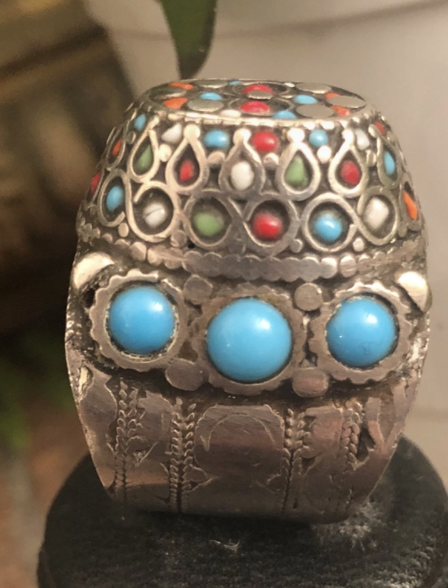 Large Ethnic Silver Ring -photo-7