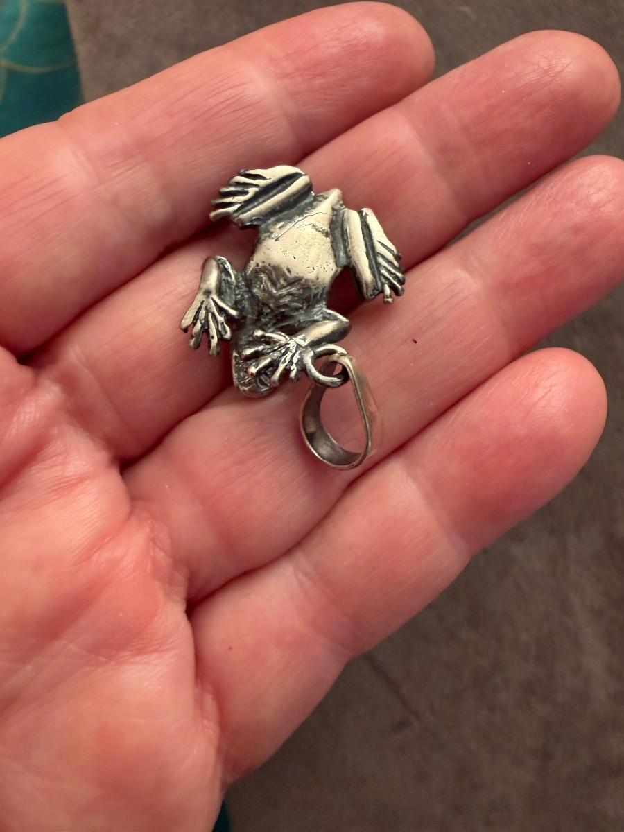 Silver Frog Pendant -photo-2