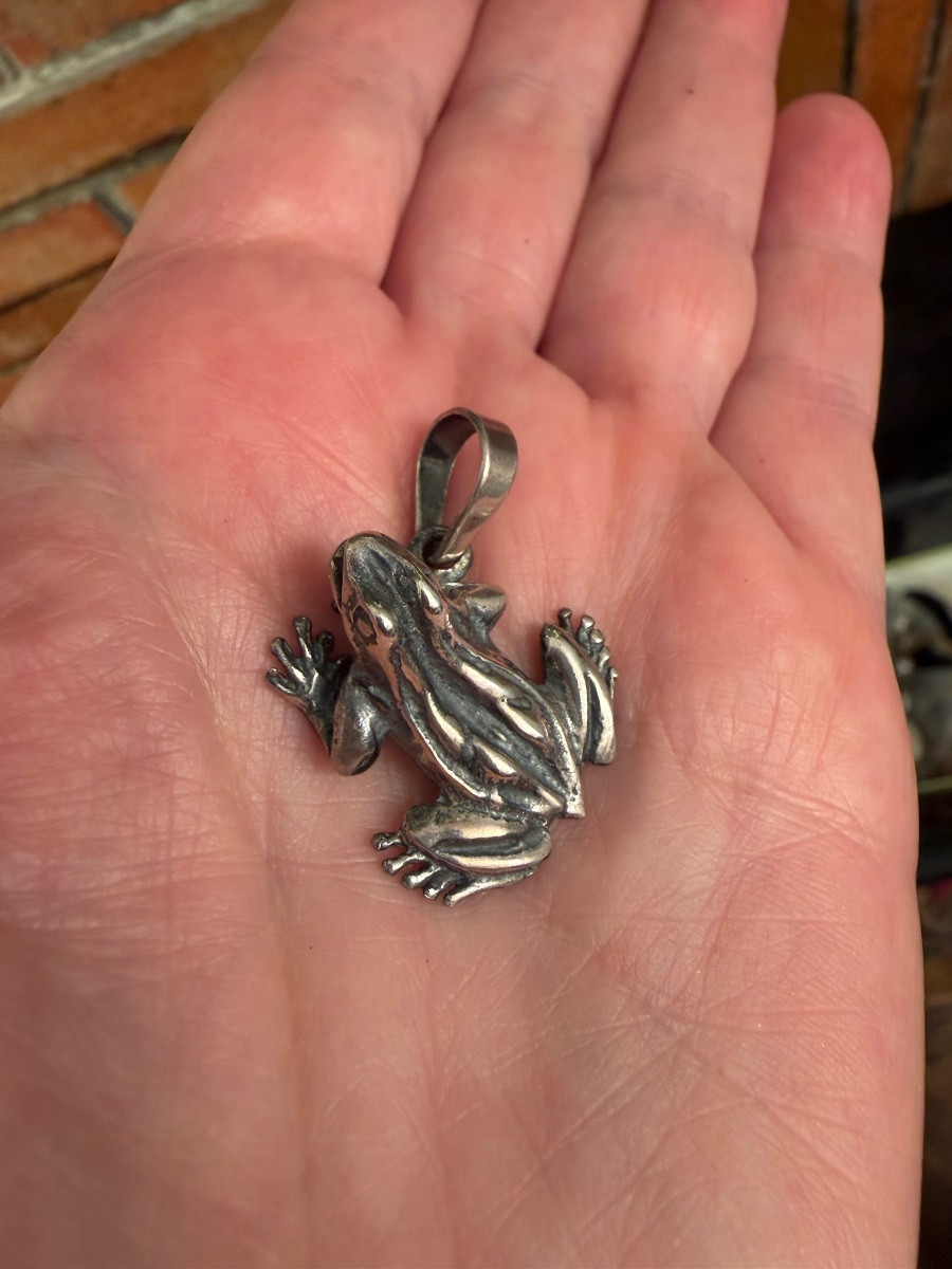 Silver Frog Pendant -photo-4