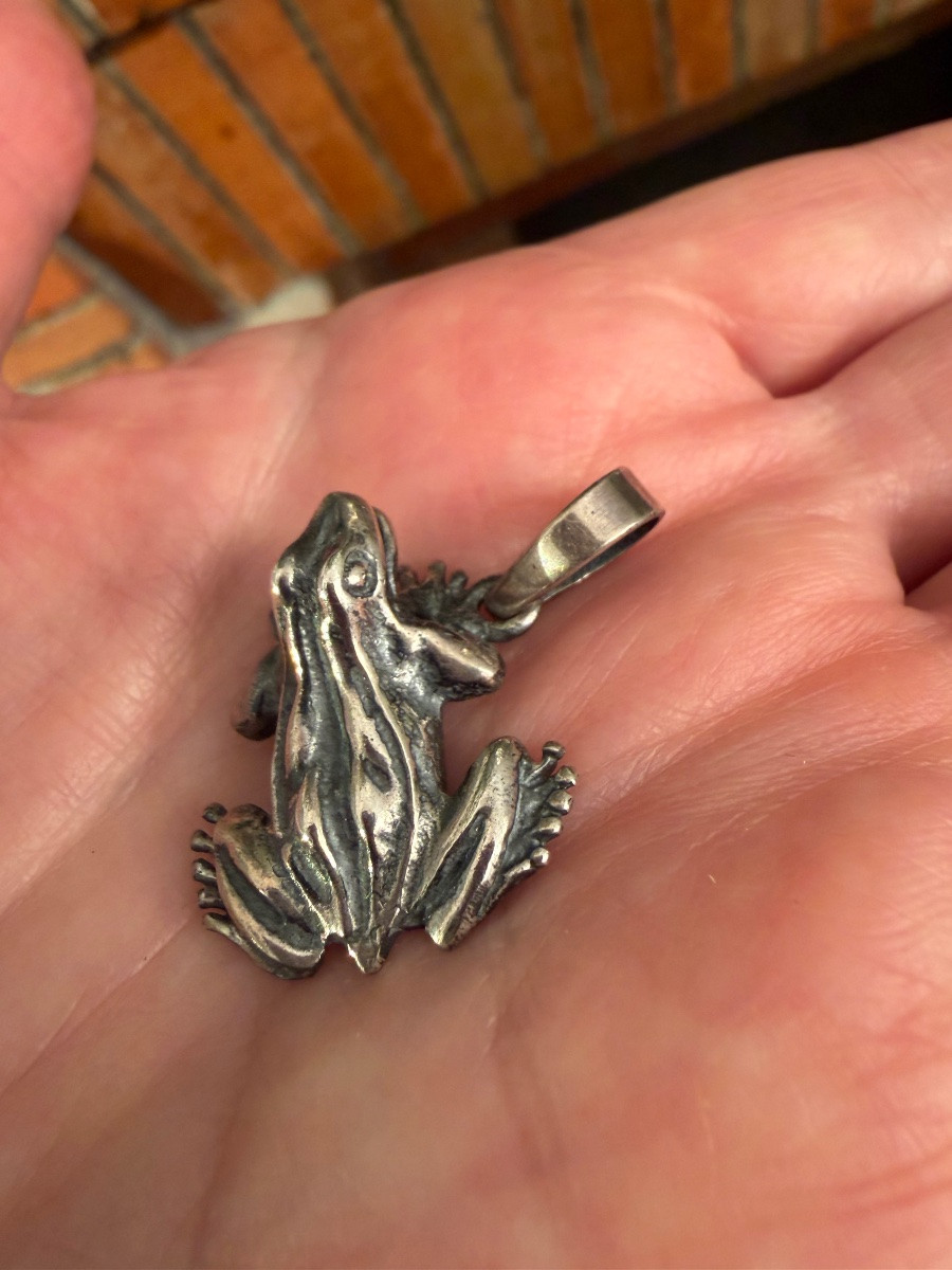 Silver Frog Pendant -photo-3