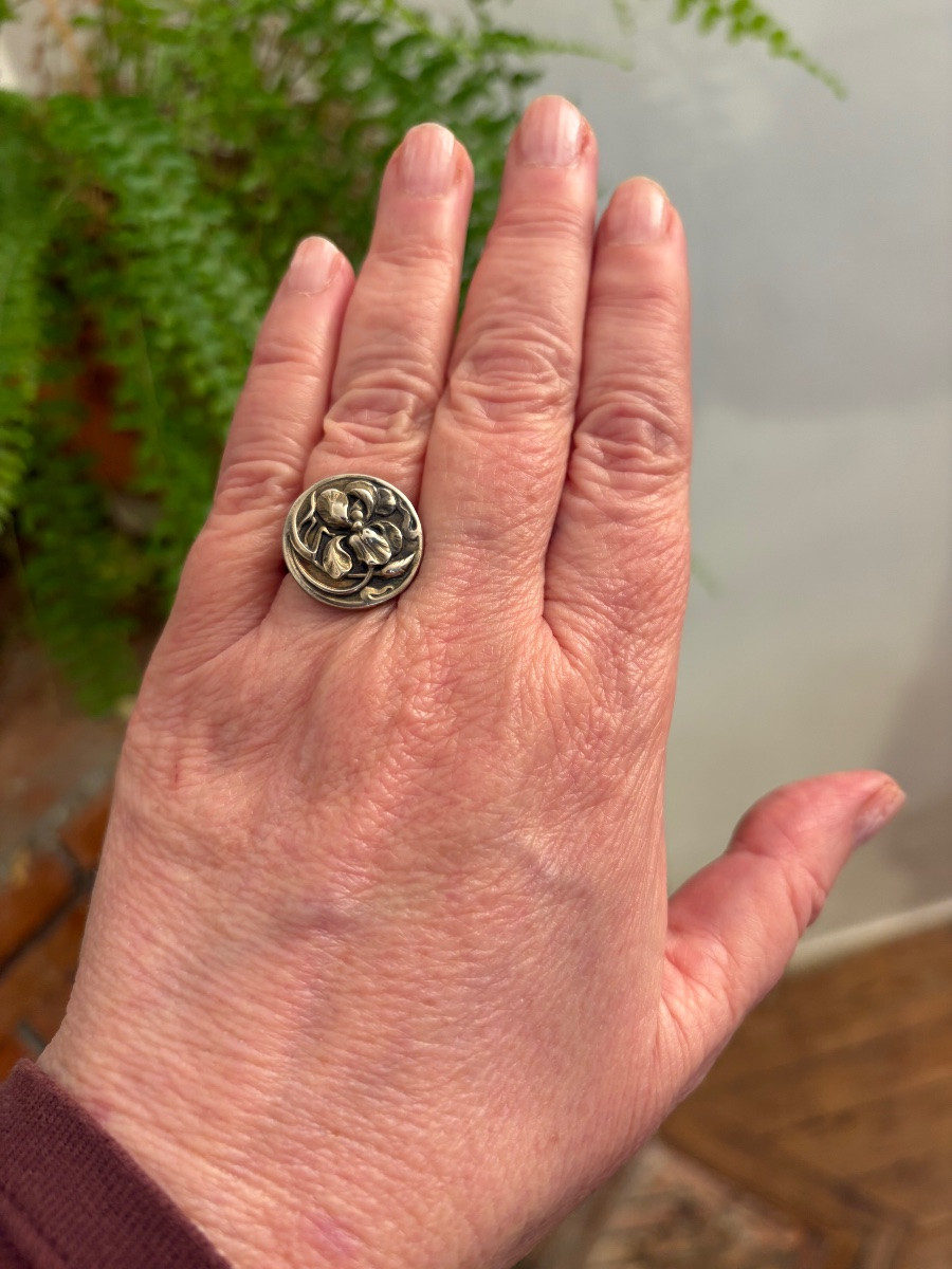 Art Nouveau Silver Ring -photo-2