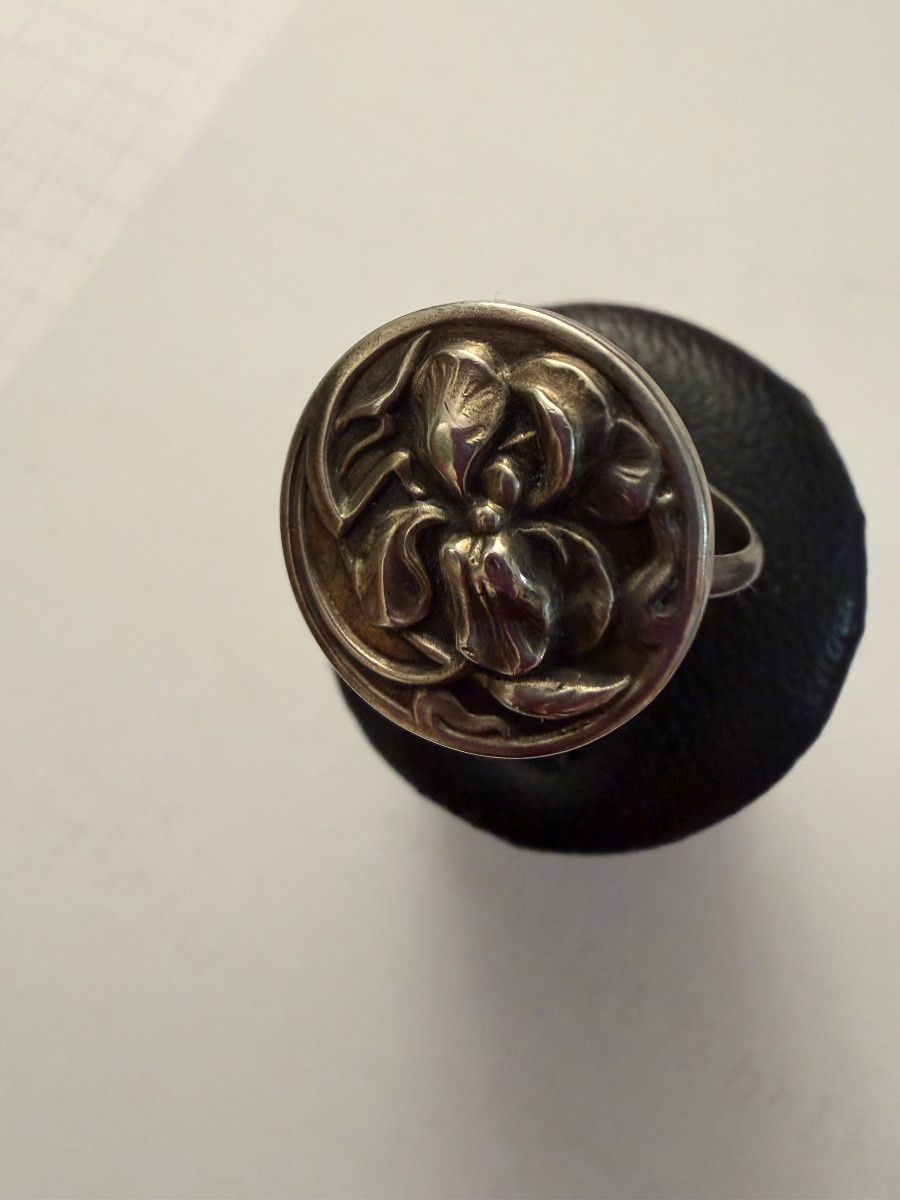 Art Nouveau Silver Ring -photo-3