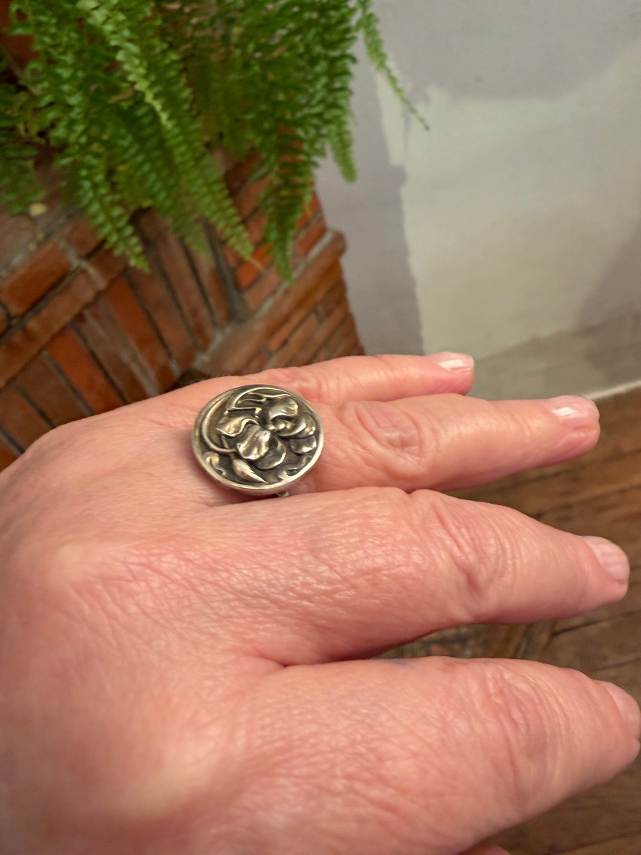 Art Nouveau Silver Ring -photo-4