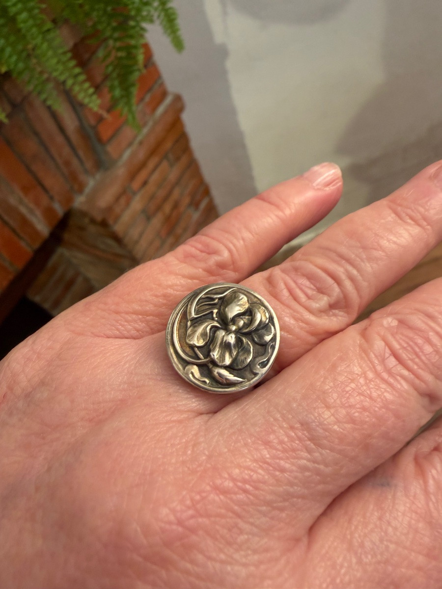 Art Nouveau Silver Ring -photo-3