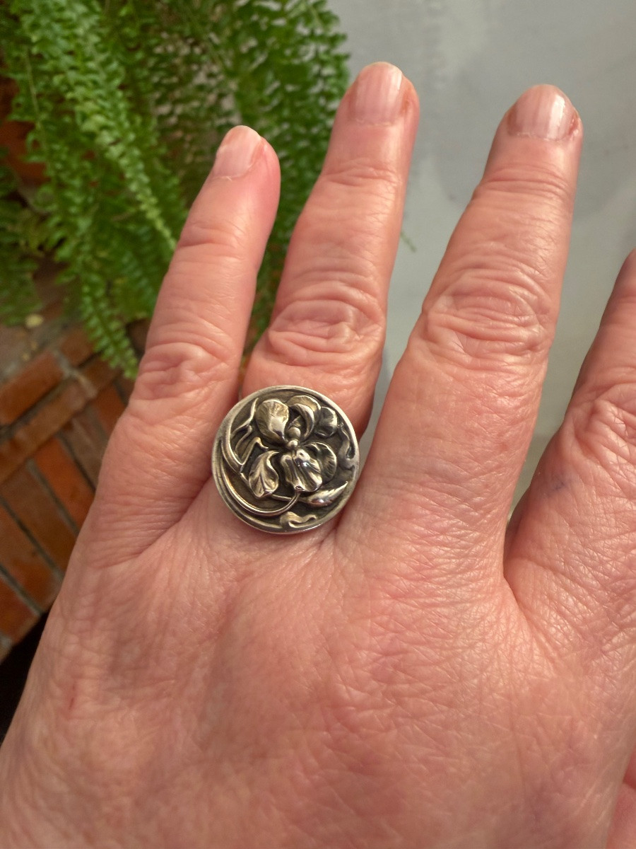 Art Nouveau Silver Ring -photo-4
