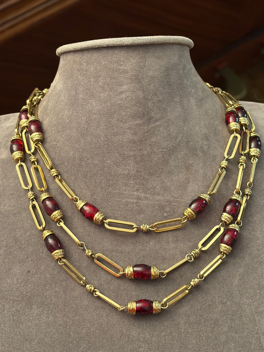 Collier-sautoir  couture 