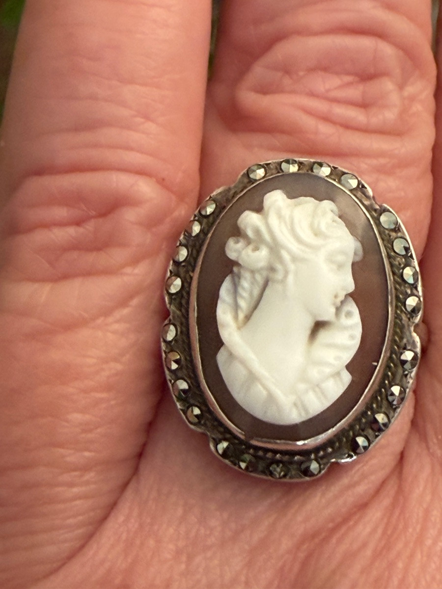 Bague  argent  camée -photo-3