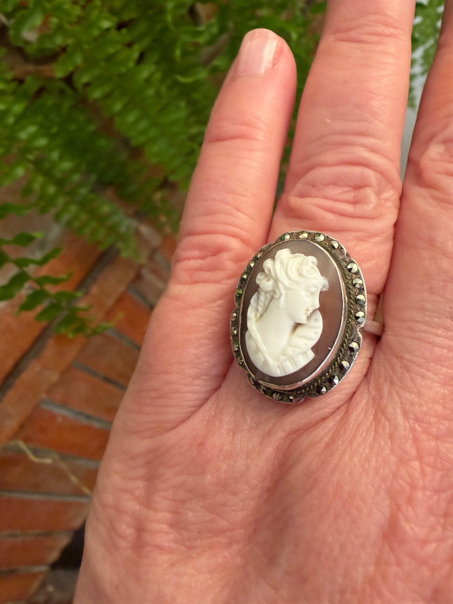 Bague  argent  camée -photo-4