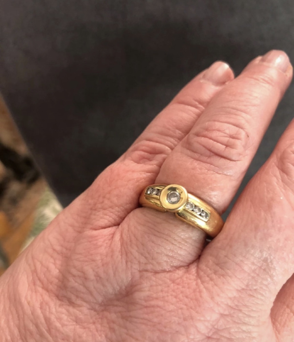 Bague or/diamants /années 60-photo-3