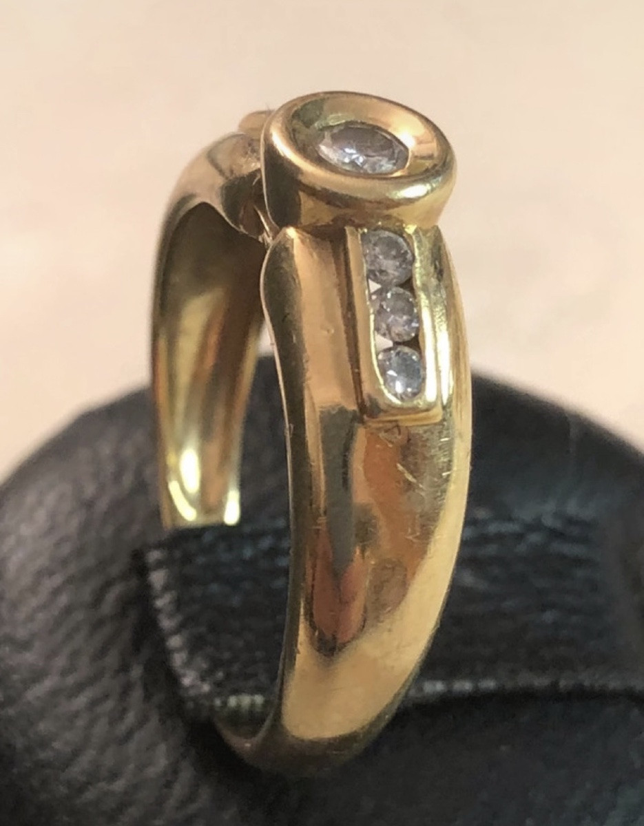 Bague or/diamants /années 60-photo-4