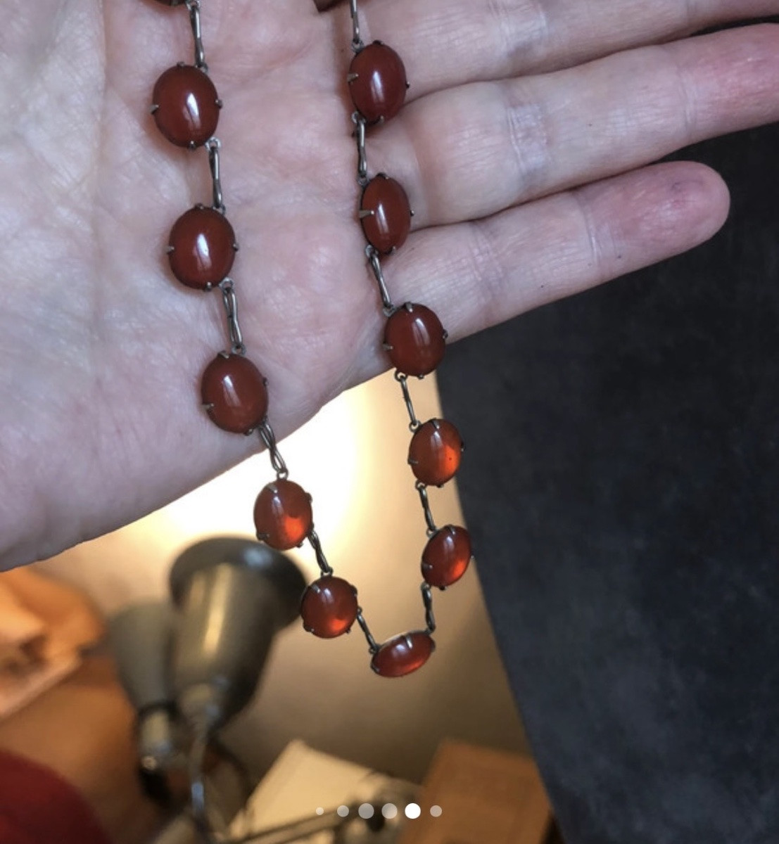 Art-deco Silver Necklace-photo-3