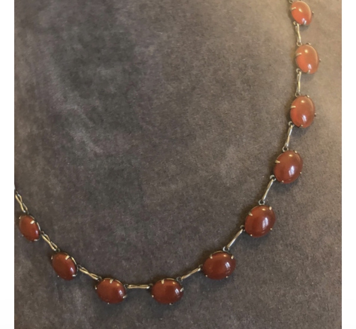 Art-deco Silver Necklace-photo-4