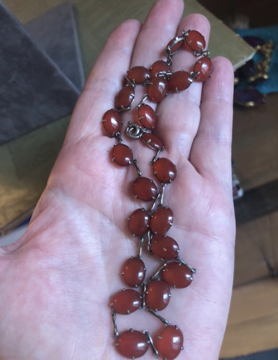 Art-deco Silver Necklace-photo-3