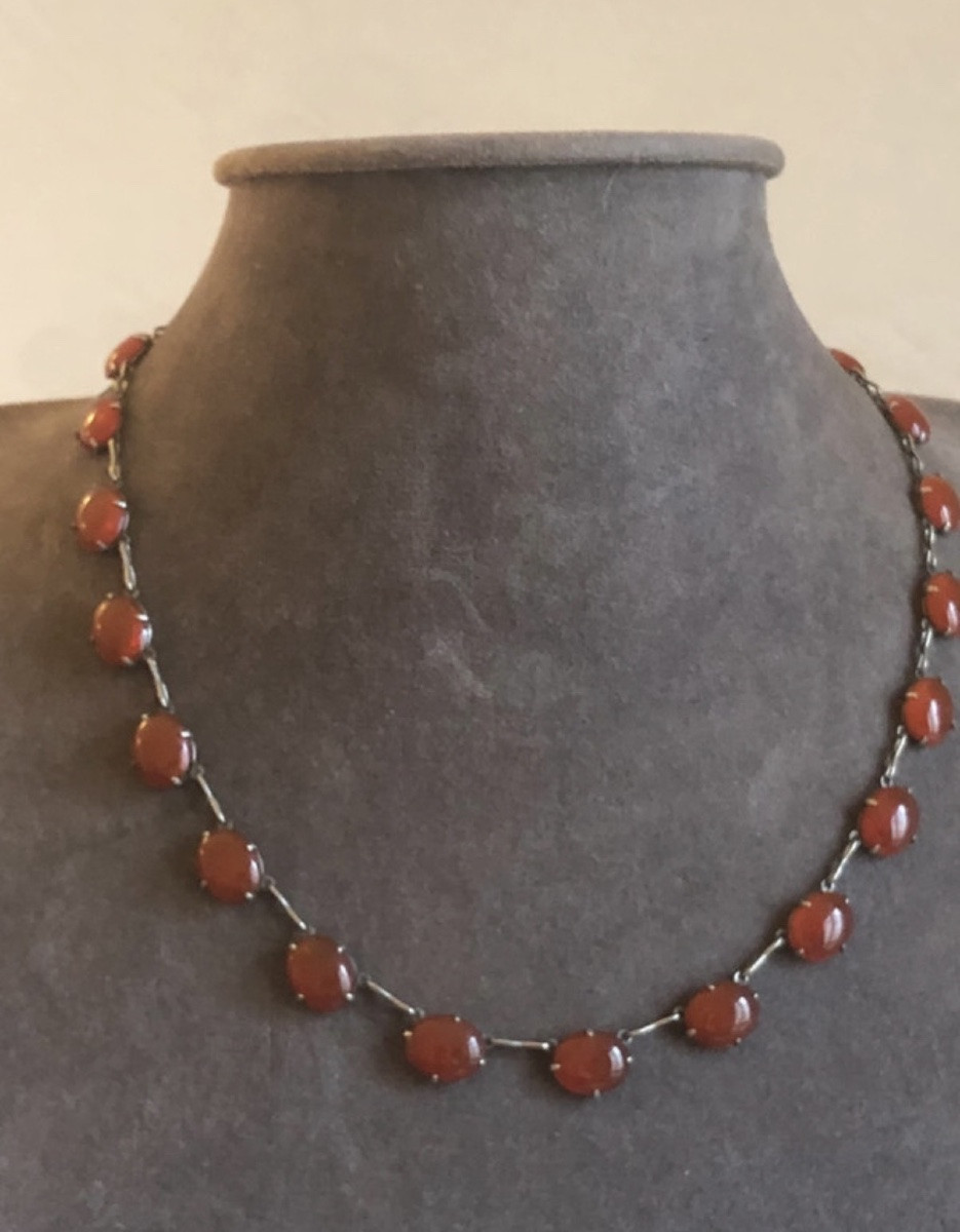 Art-deco Silver Necklace-photo-4