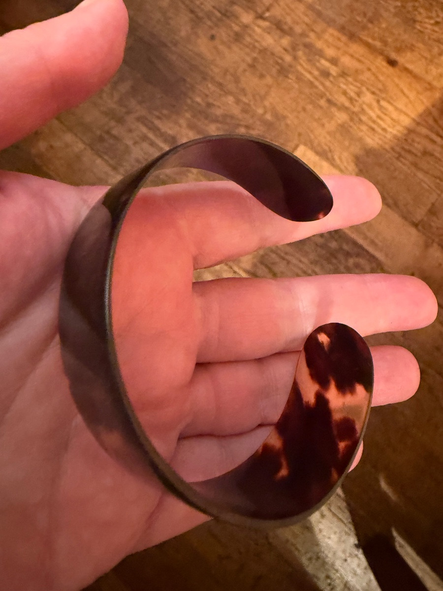 3 Art-deco Tortoiseshell Bracelets-photo-3