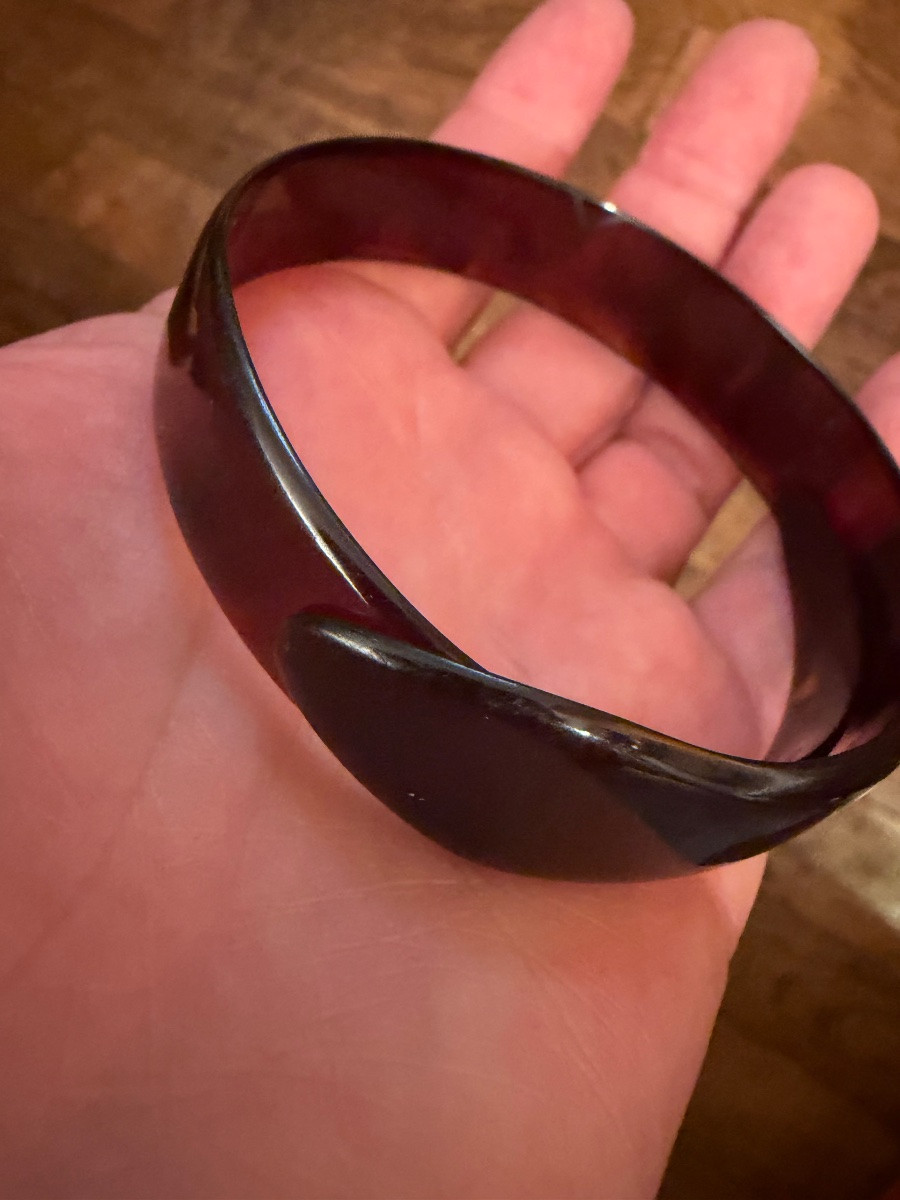 3 Art-deco Tortoiseshell Bracelets-photo-4